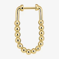 Silver Reflections Huggie Womens 14K Gold Over Brass 26.1mm Oval Hoop Earrings