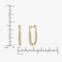 Silver Reflections Huggie Womens 14K Gold Over Brass 26.1mm Oval Hoop Earrings