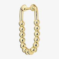 Silver Reflections Huggie Womens 14K Gold Over Brass 26.1mm Oval Hoop Earrings