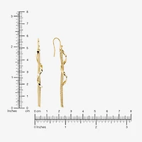 Silver Reflections Swirl Womens 14K Gold Over Brass Drop Earrings