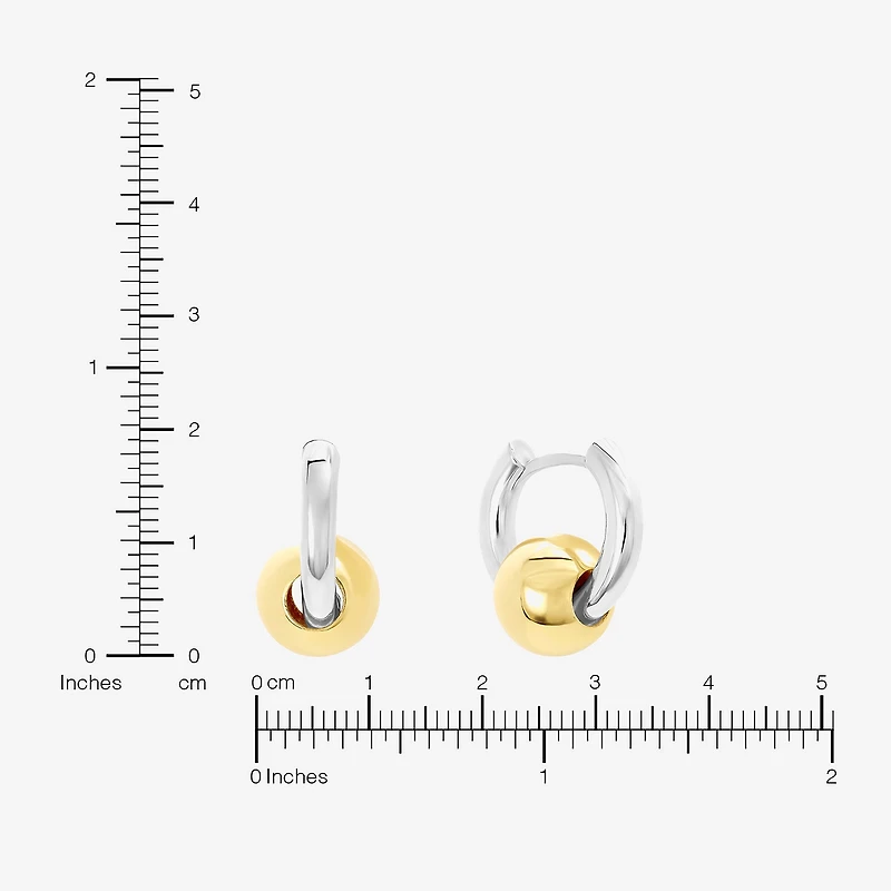 Silver Reflections Womens 14K Gold Over Brass 18.5mm Hoop Earrings