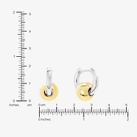 Silver Reflections Womens 14K Gold Over Brass 18.5mm Hoop Earrings