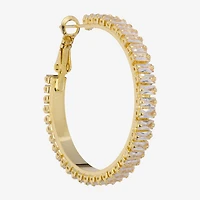 Sparkle Allure Womens Crystal 14K Gold Over Brass 39.6mm Hoop Earrings