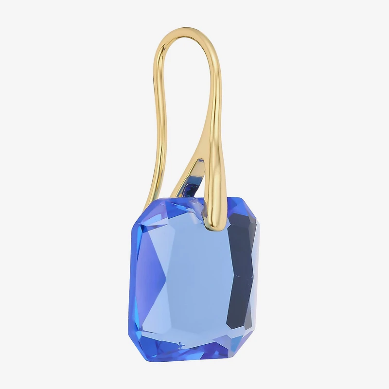 Sparkle Allure Womens Blue Glass 14K Gold Over Brass Drop Earrings
