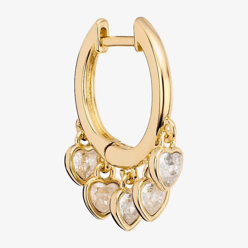 Sparkle Allure Womens Crystal 14K Gold Over Brass Heart Drop Earrings