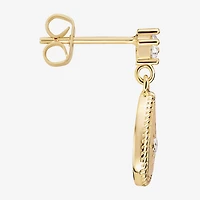Sparkle Allure Womens Cubic Zirconia 14K Gold Over Brass Drop Earrings