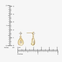 Sparkle Allure Womens Cubic Zirconia 14K Gold Over Brass Drop Earrings