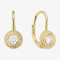 Sparkle Allure Womens Cubic Zirconia 14K Gold Over Brass Round Drop Earrings