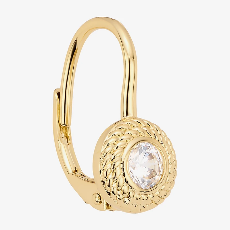 Sparkle Allure Womens Cubic Zirconia 14K Gold Over Brass Round Drop Earrings