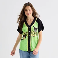 Hello Kitty® And Friends X The Powerpuff Girls™ Womens Juniors V Neck Short Sleeve Baseball Jersey