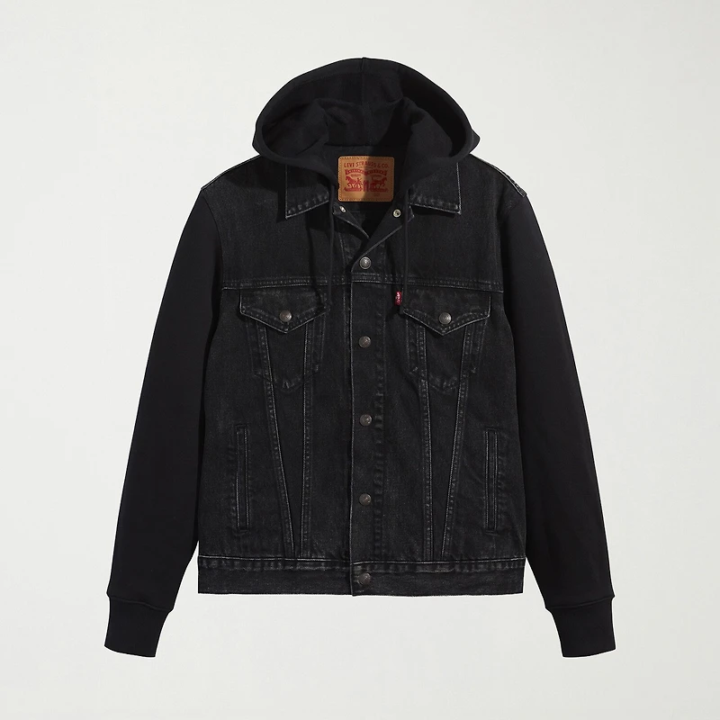 Levi's® Hybrid Hoodie Mens Denim Hooded Lightweight Trucker Jacket