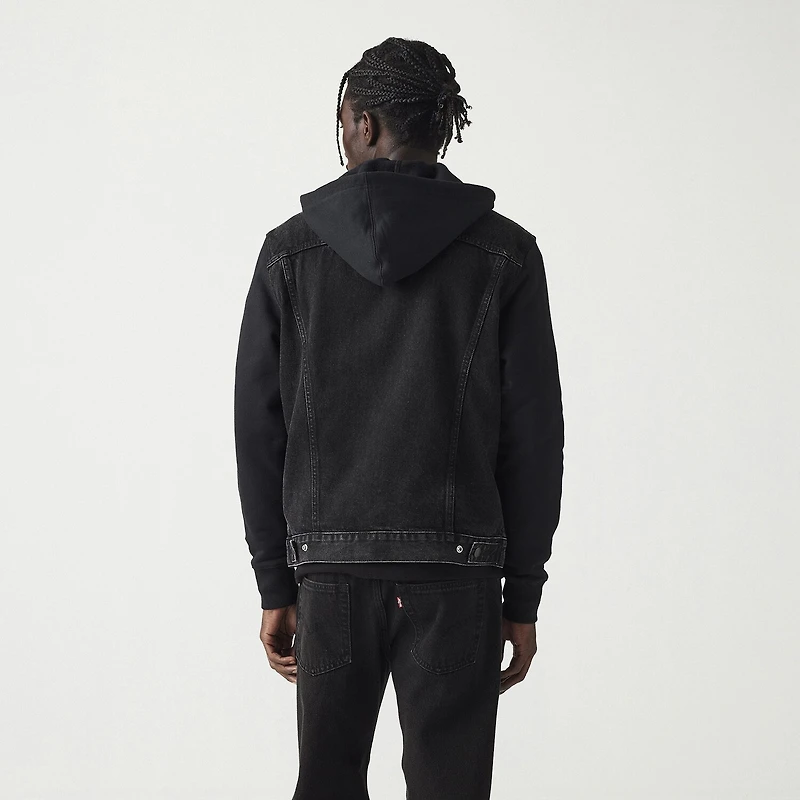 Levi's® Hybrid Hoodie Mens Denim Hooded Lightweight Trucker Jacket
