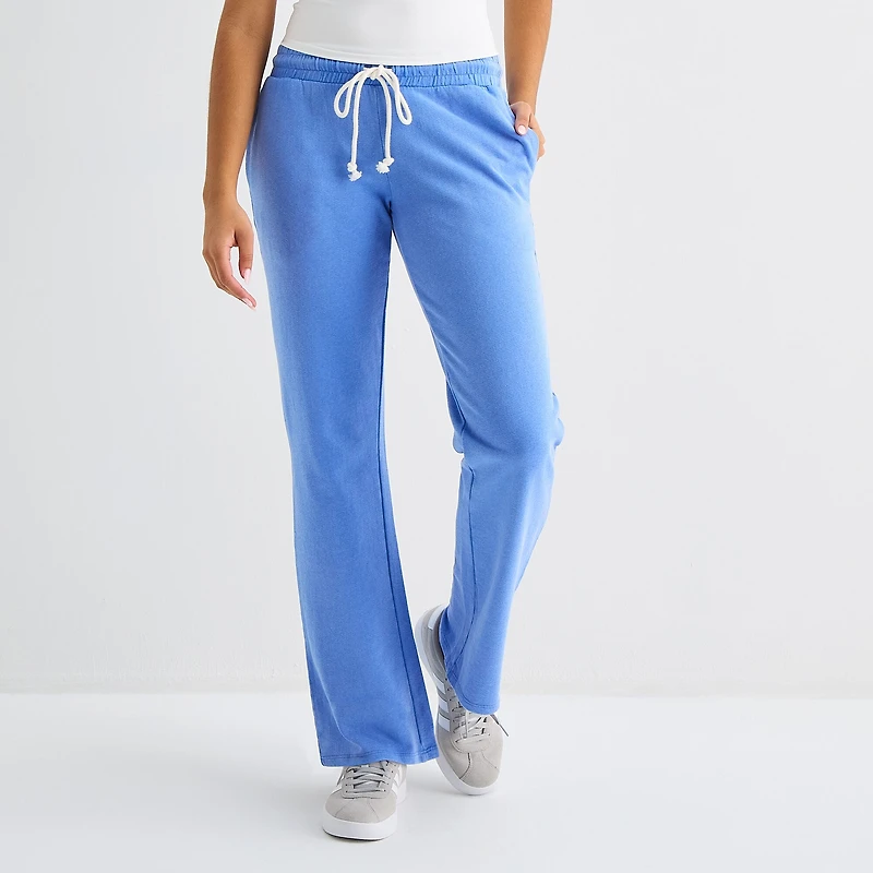 Arizona Womens Juniors Flare Mid Rise Sweatpant