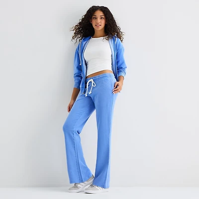 Arizona Womens Juniors Flare Mid Rise Sweatpant