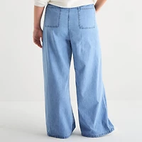 Forever 21 Womens Juniors Plus Straight Pull-On Pant