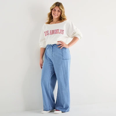 Forever 21 Womens Juniors Plus Straight Pull-On Pant