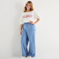 Forever 21 Womens Juniors Plus Straight Pull-On Pant