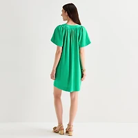 St. John's Bay Womens Short Sleeve Sheath Dress