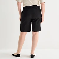 Liz Claiborne Womens 11 1/2" High Rise Plus Bermuda Short