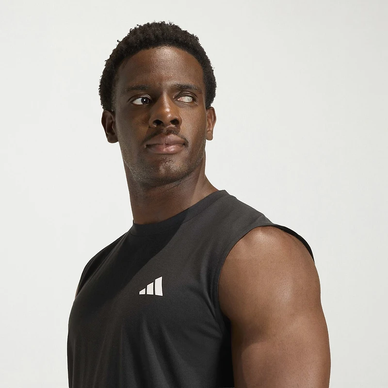 adidas Mens Crew Neck Sleeveless Muscle T-Shirt