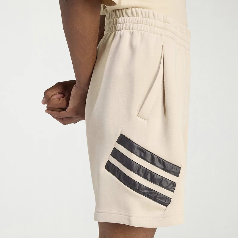adidas Future Icons Woven 3 Stripe Mens 7" Mid Rise Workout Shorts