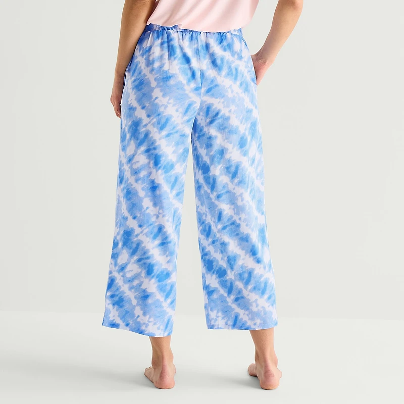 Sleep Chic Womens Poplin Pajama Capri Pant