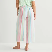 Sleep Chic Womens Poplin Pajama Capri Pant