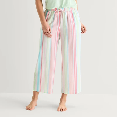 Sleep Chic Womens Poplin Pajama Capri Pant
