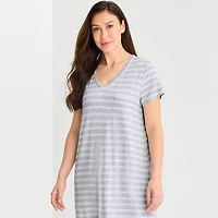 Liz Claiborne Cool and Calm Womens Short Sleeve Crew Neck Nightshirt