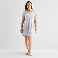 Liz Claiborne Cool and Calm Womens Short Sleeve Crew Neck Nightshirt