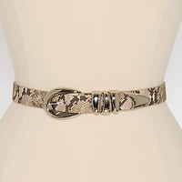 Worthington Oval Buckle Pant Belt With Triple Keeper Womens