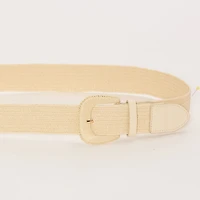 Liz Claiborne Stretch Raffia Belt With Covered Buckle Womens