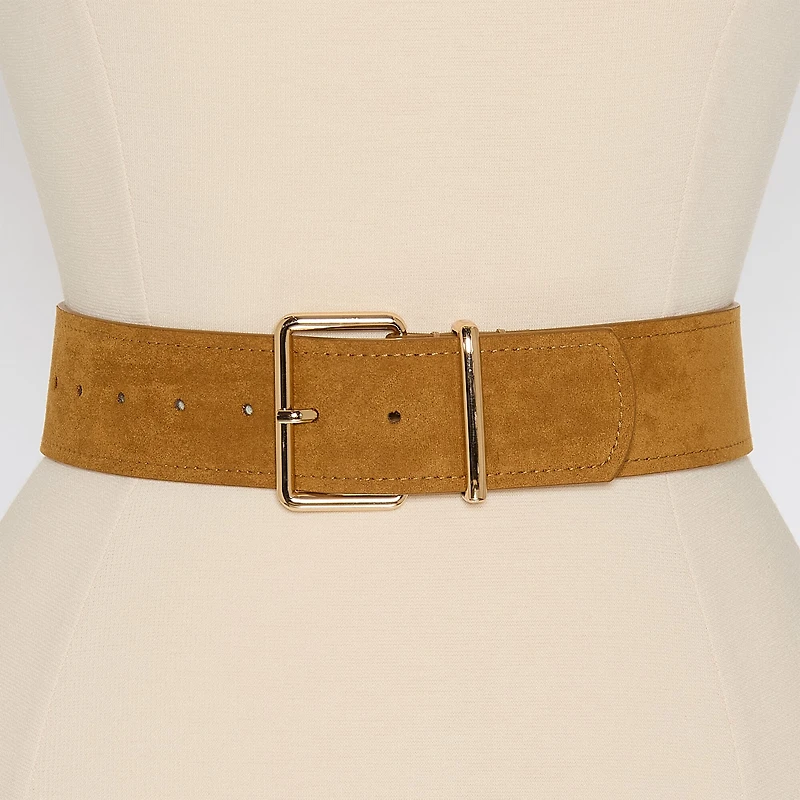 Worthington Faux Suede Sleek Pant Belt Womens