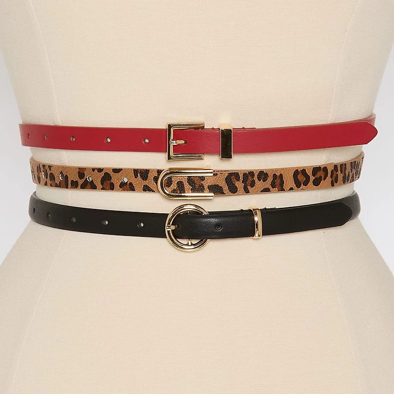 Liz Claiborne Skinny Belt Combo Set 3-pc. Womens