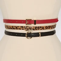 Liz Claiborne Skinny Belt Combo Set 3-pc. Womens