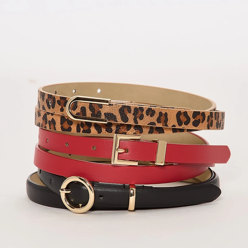 Liz Claiborne Skinny Belt Combo Set 3-pc. Womens