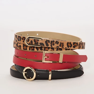 Liz Claiborne Skinny Belt Combo Set 3-pc. Womens