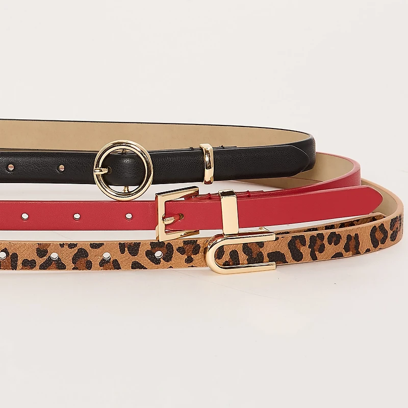 Liz Claiborne Skinny Belt Combo Set 3-pc. Womens
