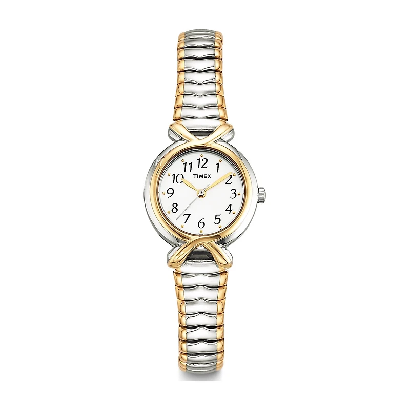 Timex Pleasant Street Womens Two Tone Stainless Steel Expansion Watch T218549j