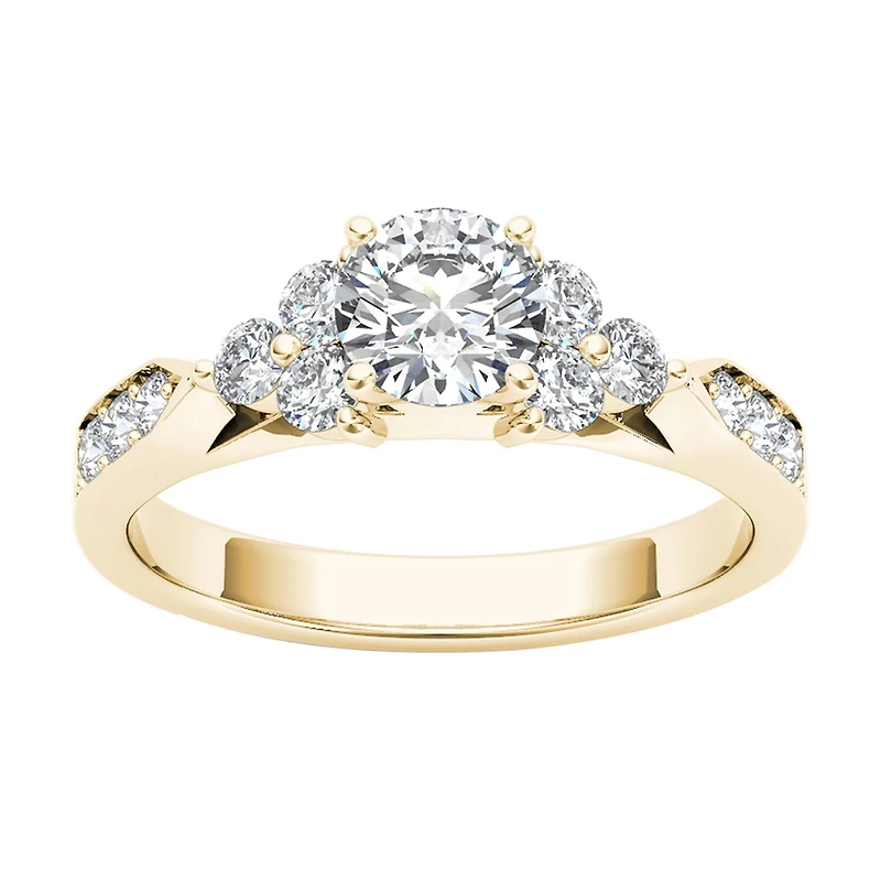 1 1/ CT.T.W. Natural Round Diamond 14K Gold Engagement Ring