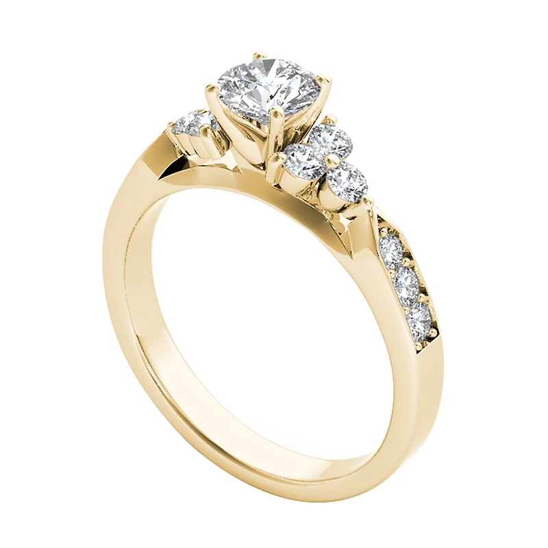 1 1/ CT.T.W. Natural Round Diamond 14K Gold Engagement Ring