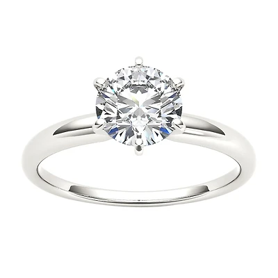 Womens CT. Natural White Diamond 14K Gold Round Solitaire Engagement Ring