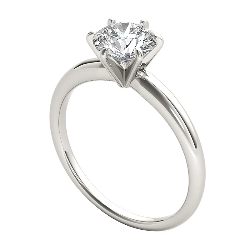 Womens CT. Natural White Diamond 14K Gold Round Solitaire Engagement Ring