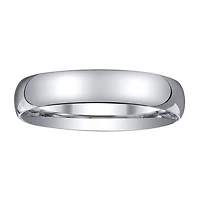Womens 4mm Silver Domed Wedding Band Ring