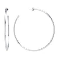 Sterling Silver Round 86 MM Hoop Earrings