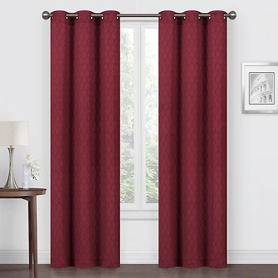 Regal Home Mackenna Jacquard Grommet Top Light-Filtering Set of 2 Curtain Panel