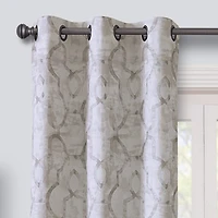 Max Blackout Emerson Scroll Grommet Top 100% Single Curtain Panel