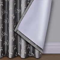 Max Blackout Mystique Rod Pocket Embroidered 100% Single Curtain Panel