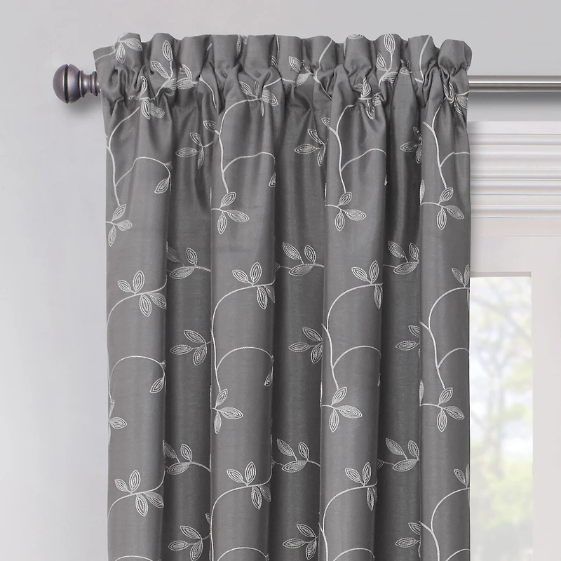 Max Blackout Mystique Rod Pocket Embroidered 100% Single Curtain Panel
