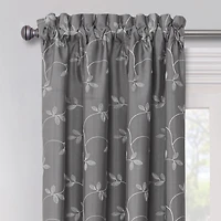 Max Blackout Mystique Rod Pocket Embroidered 100% Single Curtain Panel